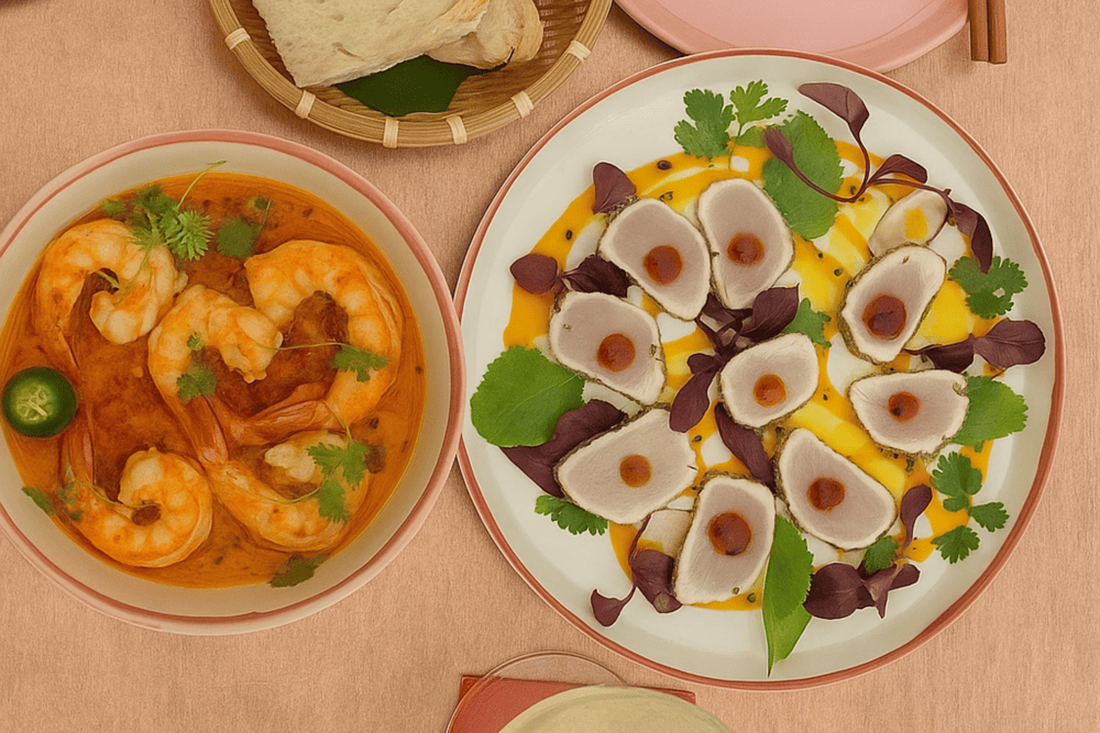 Signature offerings include Keeping Flower Ly, a dish of wild tiger prawns in a white wine, ginger, garlic, kumquat, and butter sauce